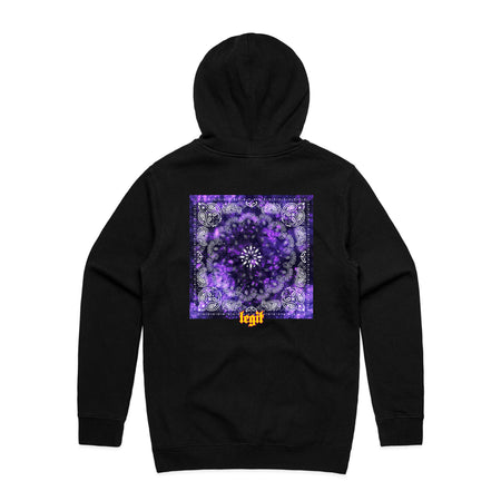 Purple Bandana Black Hoodie